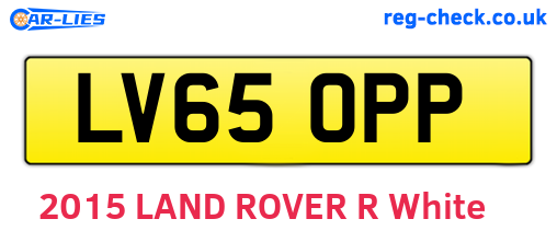LV65OPP are the vehicle registration plates.