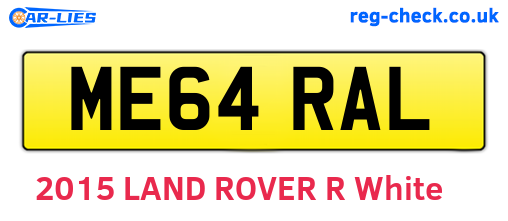ME64RAL are the vehicle registration plates.