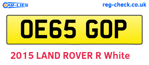 OE65GOP are the vehicle registration plates.