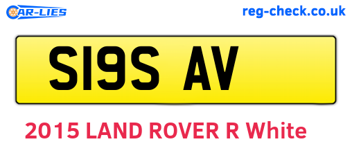 S19SAV are the vehicle registration plates.