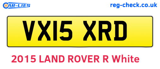 VX15XRD are the vehicle registration plates.