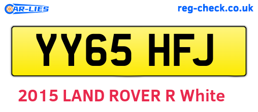 YY65HFJ are the vehicle registration plates.