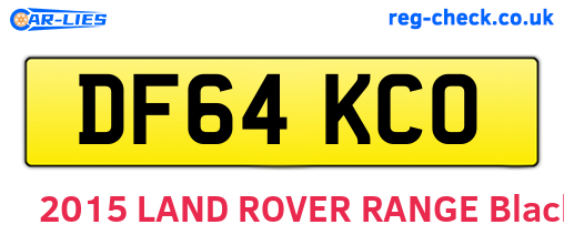 DF64KCO are the vehicle registration plates.