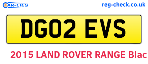 DG02EVS are the vehicle registration plates.