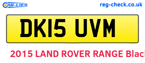 DK15UVM are the vehicle registration plates.