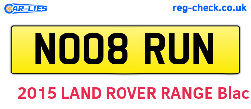 NO08RUN are the vehicle registration plates.