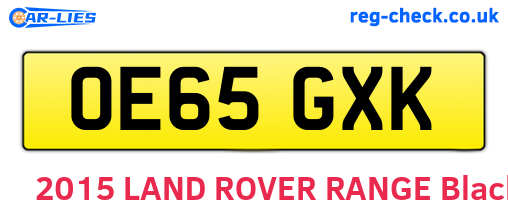 OE65GXK are the vehicle registration plates.