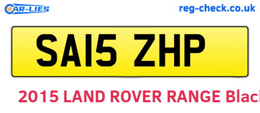 SA15ZHP are the vehicle registration plates.