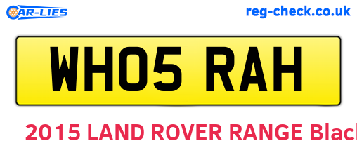 WH05RAH are the vehicle registration plates.
