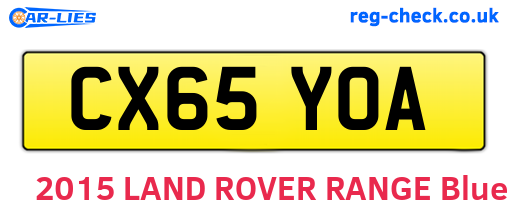 CX65YOA are the vehicle registration plates.