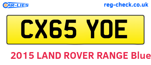 CX65YOE are the vehicle registration plates.