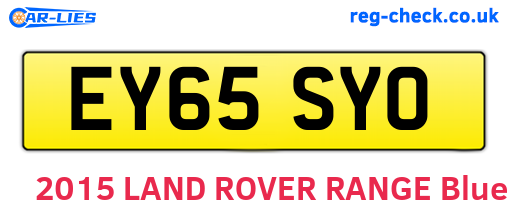EY65SYO are the vehicle registration plates.
