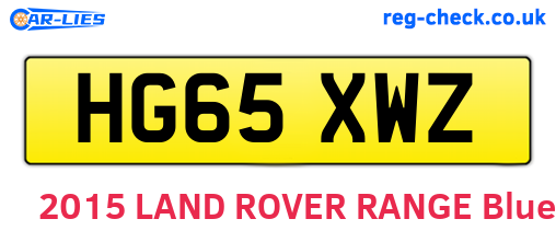 HG65XWZ are the vehicle registration plates.