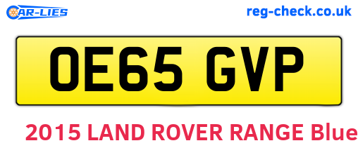 OE65GVP are the vehicle registration plates.