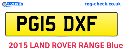 PG15DXF are the vehicle registration plates.