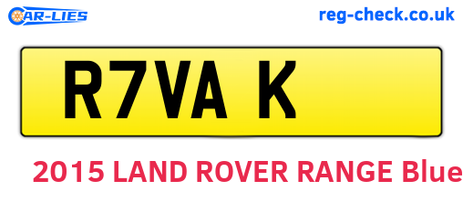 R7VAK are the vehicle registration plates.