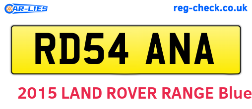 RD54ANA are the vehicle registration plates.