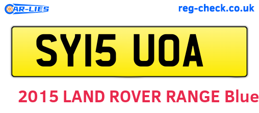 SY15UOA are the vehicle registration plates.