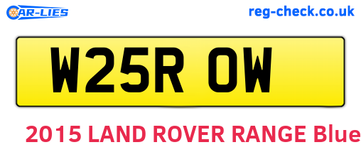 W25ROW are the vehicle registration plates.