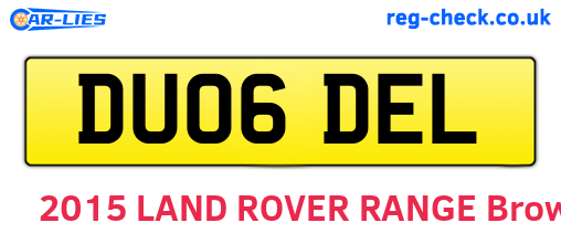 DU06DEL are the vehicle registration plates.