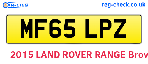MF65LPZ are the vehicle registration plates.