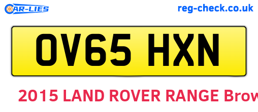 OV65HXN are the vehicle registration plates.