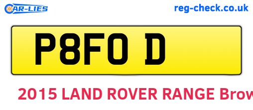 P8FOD are the vehicle registration plates.