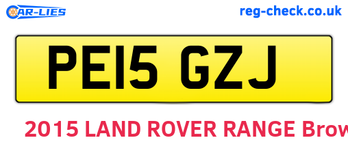 PE15GZJ are the vehicle registration plates.
