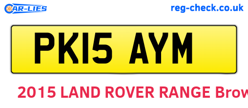 PK15AYM are the vehicle registration plates.