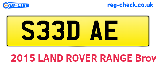 S33DAE are the vehicle registration plates.