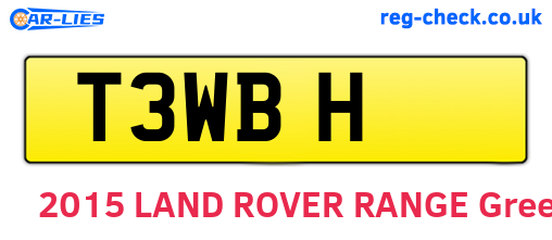 T3WBH are the vehicle registration plates.