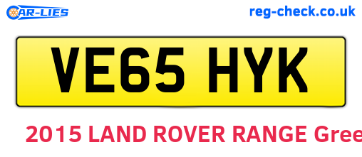 VE65HYK are the vehicle registration plates.