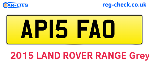 AP15FAO are the vehicle registration plates.