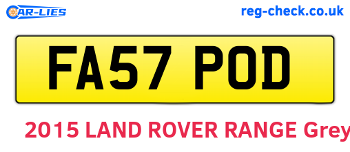 FA57POD are the vehicle registration plates.