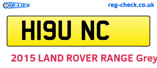 H19UNC are the vehicle registration plates.