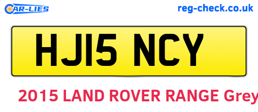 HJ15NCY are the vehicle registration plates.