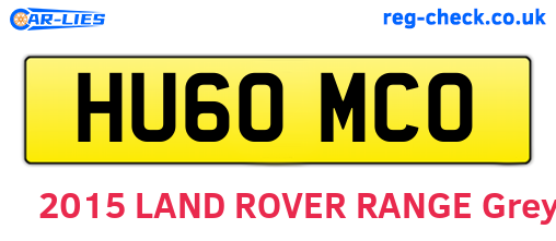 HU60MCO are the vehicle registration plates.