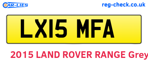 LX15MFA are the vehicle registration plates.