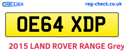 OE64XDP are the vehicle registration plates.