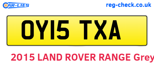 OY15TXA are the vehicle registration plates.