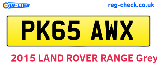 PK65AWX are the vehicle registration plates.
