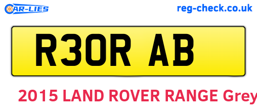 R30RAB are the vehicle registration plates.
