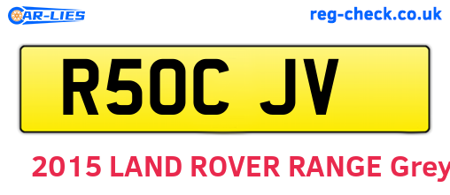 R50CJV are the vehicle registration plates.
