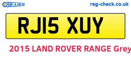 RJ15XUY are the vehicle registration plates.