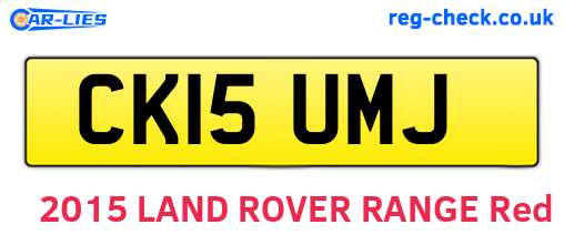 CK15UMJ are the vehicle registration plates.
