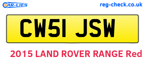 CW51JSW are the vehicle registration plates.