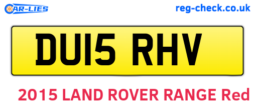 DU15RHV are the vehicle registration plates.