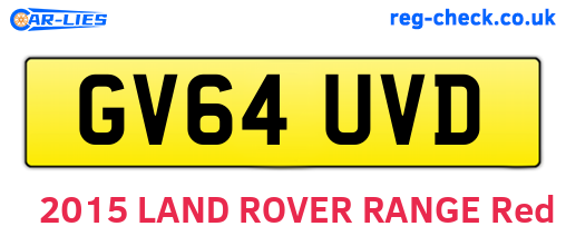 GV64UVD are the vehicle registration plates.