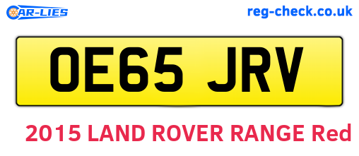OE65JRV are the vehicle registration plates.