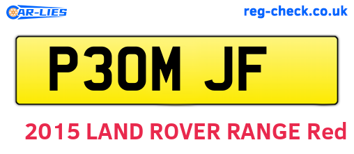 P30MJF are the vehicle registration plates.